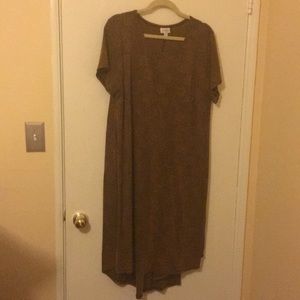 LulaRoe 2X Carly Dress Gold/Black